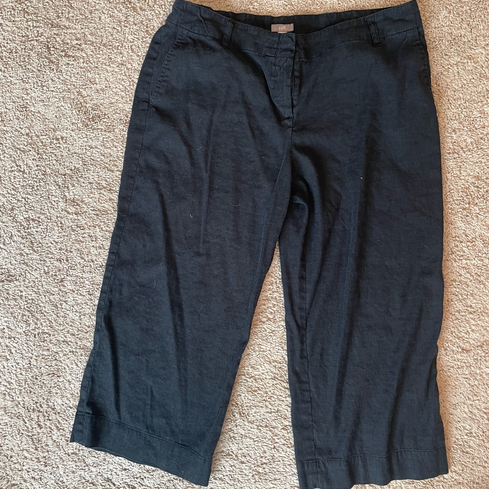 J.Jill Black Linen Blend cropped Pants